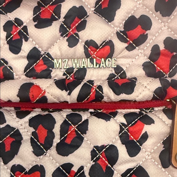 MZWallace Metro Convertible Heart Patterned Backpack - Red and Black Quilted - Picture 2 of 9